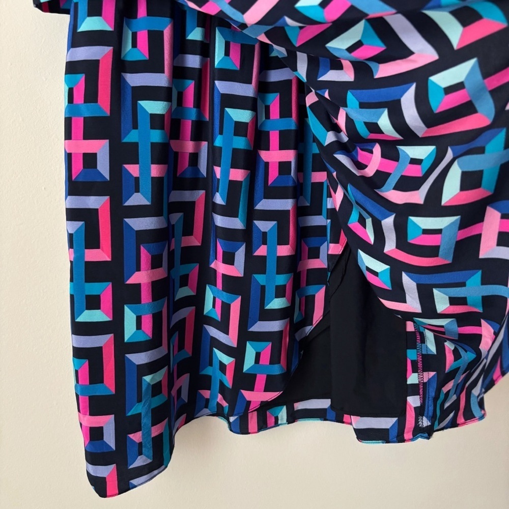 Amanda Uprichard Geometric Print Layered Silk Dress XS - Picture 4 of 8